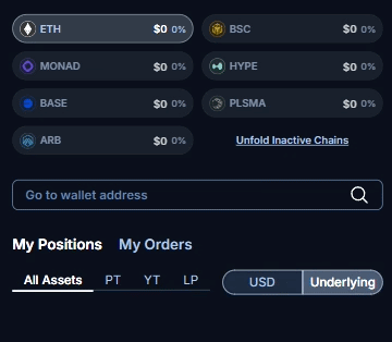 Pendle V2 DeFi app doesn't allow ENS name as user in the dashboard tool