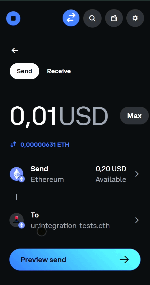 Coinbase Wallet fails to resolve the name for ENSv2
